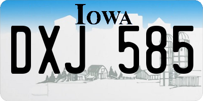 IA license plate DXJ585