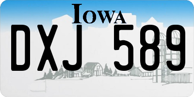 IA license plate DXJ589