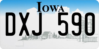 IA license plate DXJ590