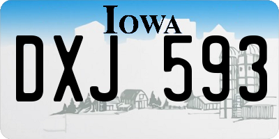 IA license plate DXJ593