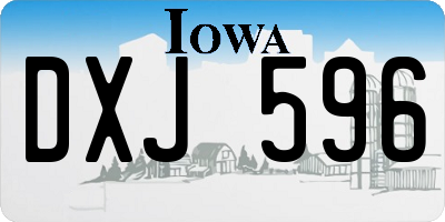 IA license plate DXJ596