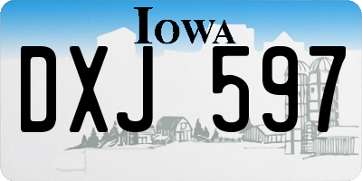 IA license plate DXJ597