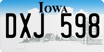 IA license plate DXJ598