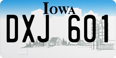 IA license plate DXJ601