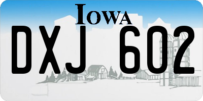 IA license plate DXJ602