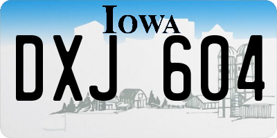 IA license plate DXJ604