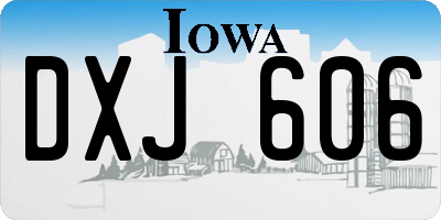 IA license plate DXJ606