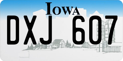 IA license plate DXJ607