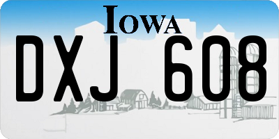IA license plate DXJ608