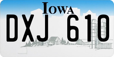 IA license plate DXJ610