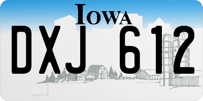 IA license plate DXJ612