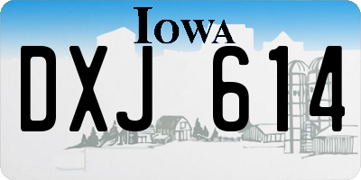 IA license plate DXJ614