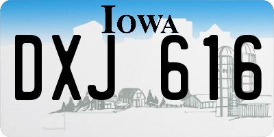 IA license plate DXJ616