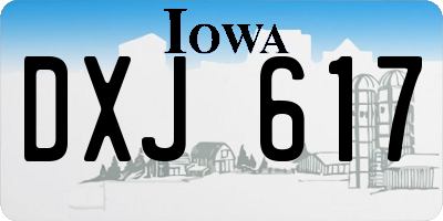 IA license plate DXJ617