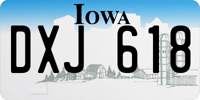IA license plate DXJ618