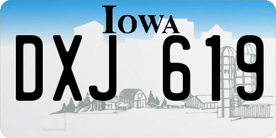 IA license plate DXJ619