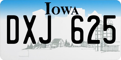IA license plate DXJ625