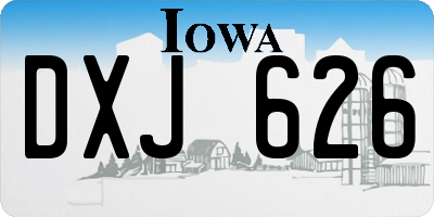 IA license plate DXJ626