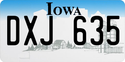 IA license plate DXJ635