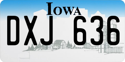IA license plate DXJ636