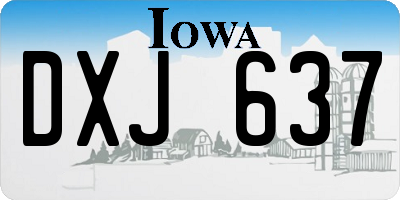 IA license plate DXJ637