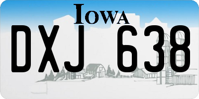 IA license plate DXJ638