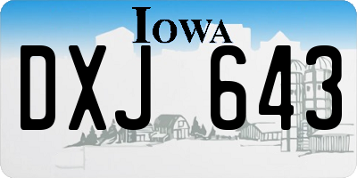 IA license plate DXJ643