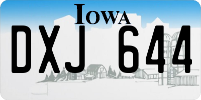 IA license plate DXJ644