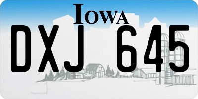 IA license plate DXJ645