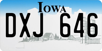 IA license plate DXJ646