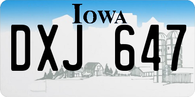 IA license plate DXJ647
