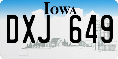 IA license plate DXJ649