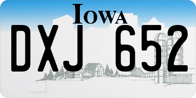 IA license plate DXJ652
