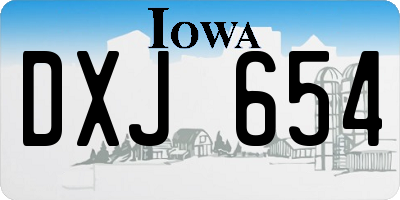 IA license plate DXJ654