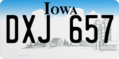 IA license plate DXJ657