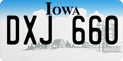 IA license plate DXJ660