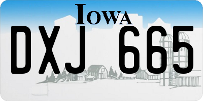 IA license plate DXJ665