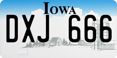 IA license plate DXJ666