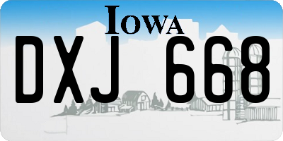 IA license plate DXJ668
