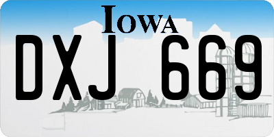 IA license plate DXJ669