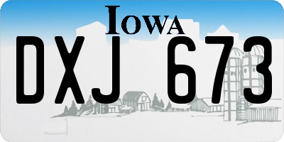 IA license plate DXJ673