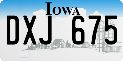 IA license plate DXJ675