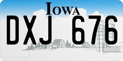 IA license plate DXJ676
