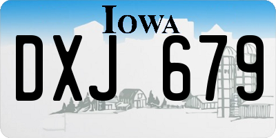 IA license plate DXJ679
