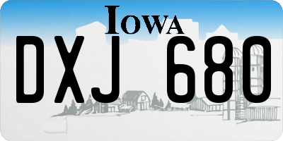 IA license plate DXJ680