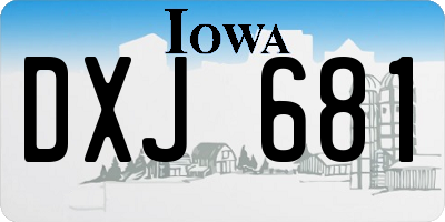 IA license plate DXJ681