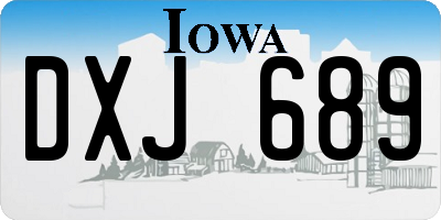 IA license plate DXJ689