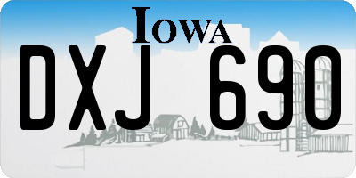 IA license plate DXJ690