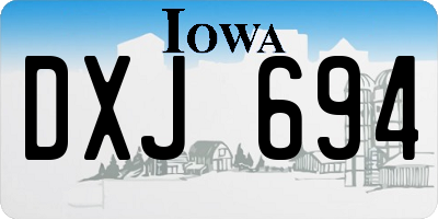 IA license plate DXJ694