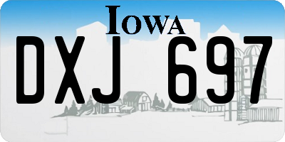 IA license plate DXJ697